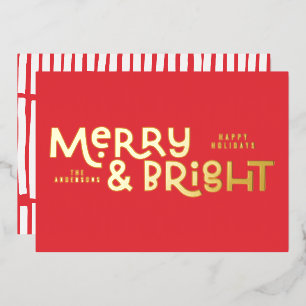 elegant stylish All is bright Christmas  Foil Holi Holiday Card