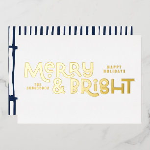 elegant stylish All is bright Christmas Foil Holid Foil Holiday Card