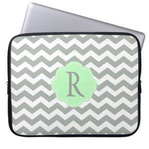 Elegant, stylish and classic grey chevron laptop sleeve