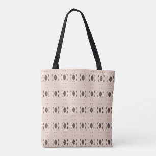 Elegant Stylish Beige & Brown Oval Pattern Tote Bag