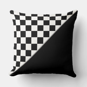 Elegant Stylish Black and White  Chess Cushion