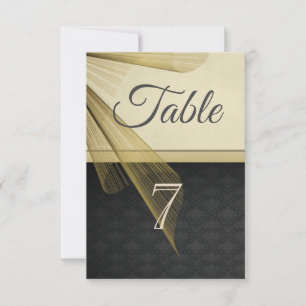 Elegant Stylish Black  Damask Table  Card