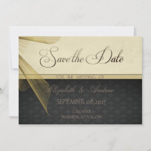 Elegant Stylish Black Damask Wedding Save the date