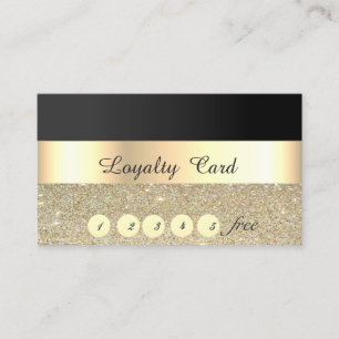 Elegant Stylish,Black, Glittery Loyalty Card