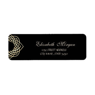 Elegant  Stylish,Black,Gold  Address