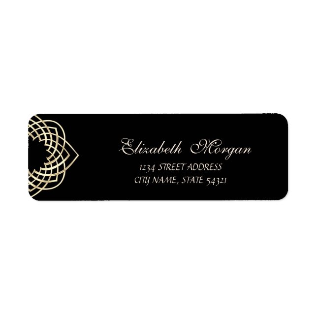Elegant  Stylish,Black,Gold  Address (Front)