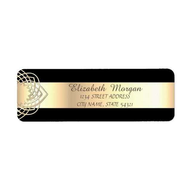 Elegant  Stylish,Black  ,Gold  Address (Front)