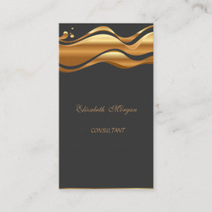 Elegant Stylish Black- Gold Business Card