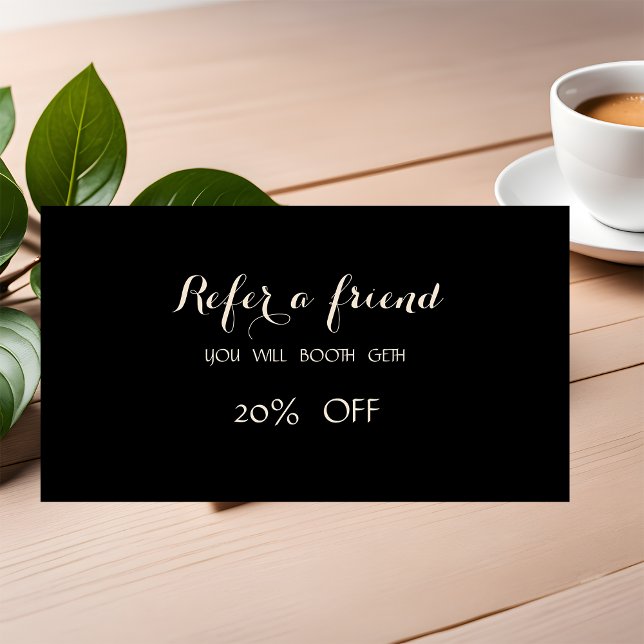 Elegant Stylish ,Black   Referral Card (Creator Uploaded)