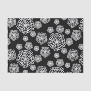 Elegant Stylish Black & White Mandala Flowers Tissue Paper