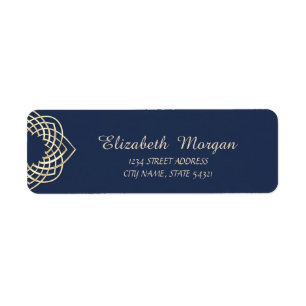 Elegant  Stylish,Blue ,Gold  Address