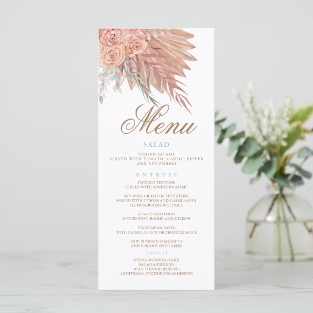 Elegant Stylish bohemian terracotta pampas grass  Programme (Standing Front)