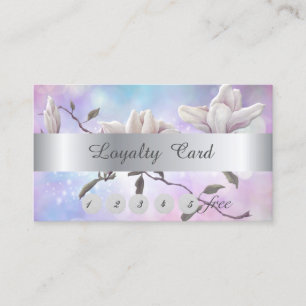 Elegant Stylish Bokeh,Magnolia   Loyalty Card