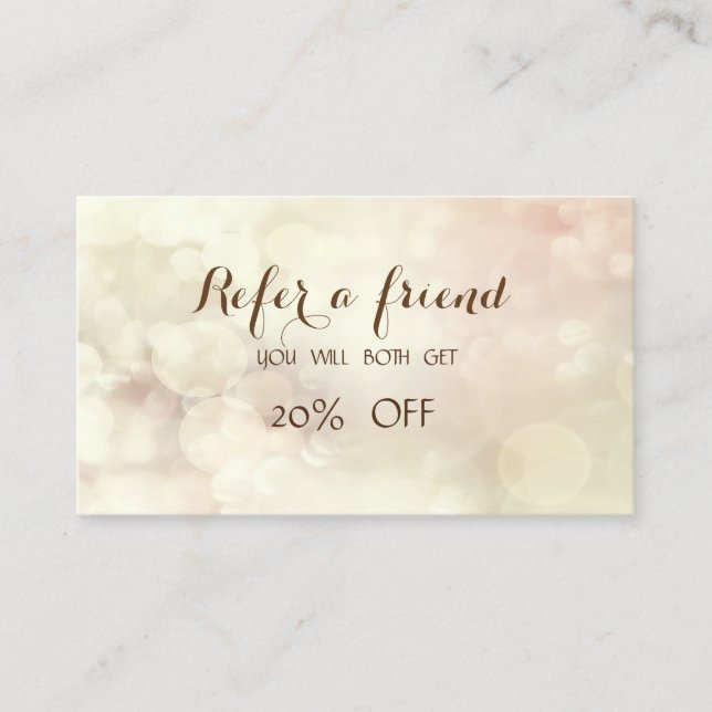Elegant Stylish   Bokeh  Referral Card (Front)
