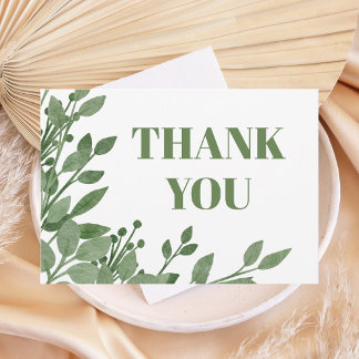 Elegant Stylish Bold Simple Message Wedding Thank You Card