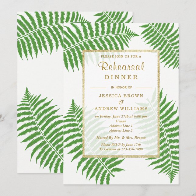 Elegant Stylish Bracken Wedding Invitation (Front/Back)
