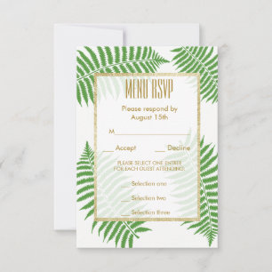 Elegant Stylish Bracken Wedding Menu RSVP