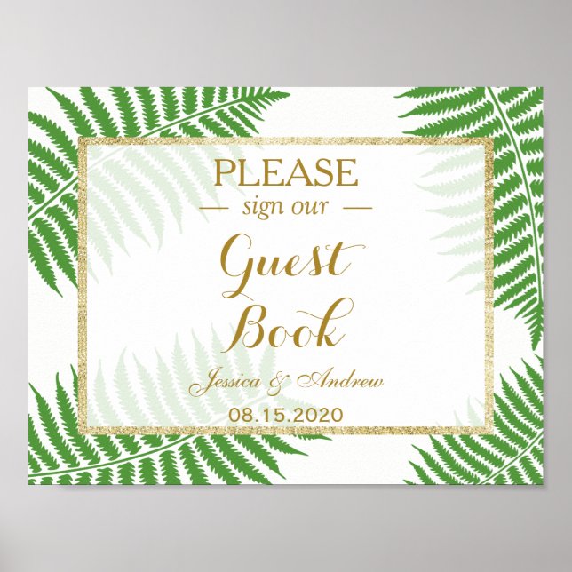 Elegant Stylish Bracken Wedding Poster (Front)