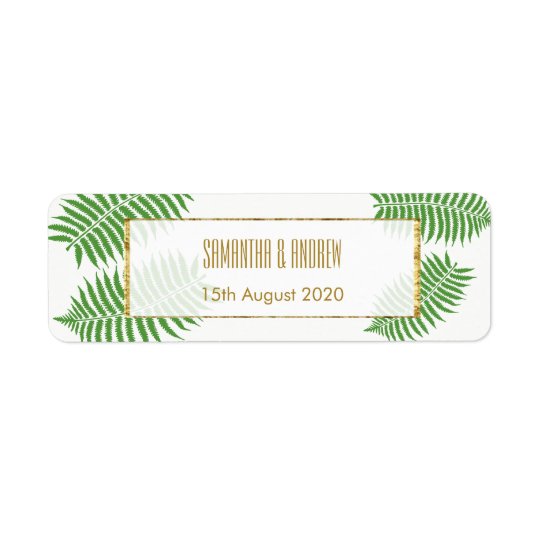 Elegant Stylish Bracken Wedding Return Address Label