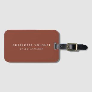 Elegant Stylish Brown Background Professional Luggage Tag