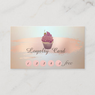 Elegant Stylish , Brush Stroke,Cupcake Loyalty Card