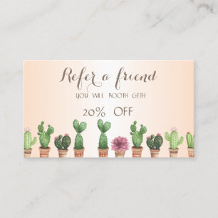 Elegant Stylish Cactus Referral Card