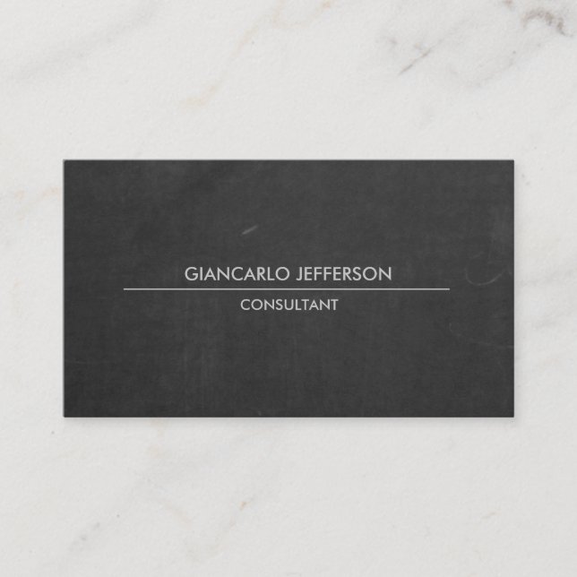 Elegant Stylish Chalkboard Minimalist Professional Business Card (Front)