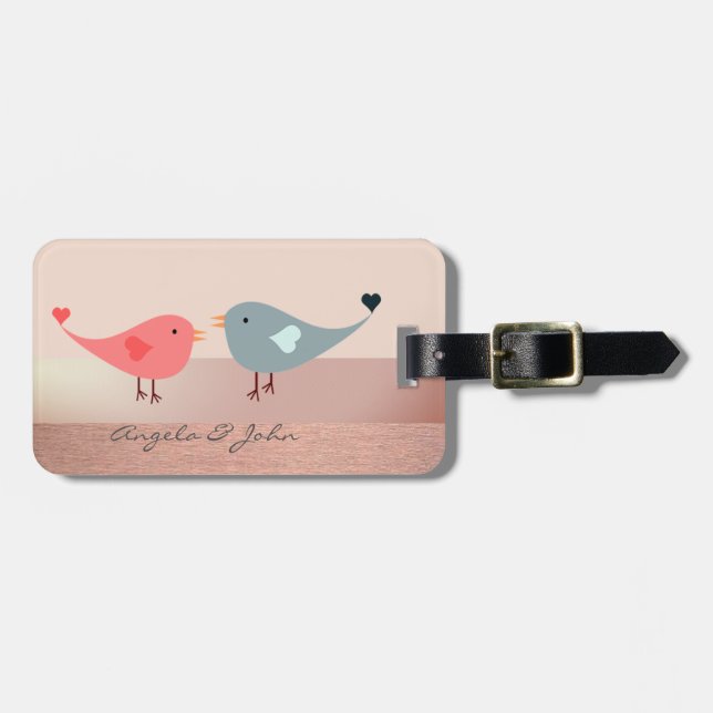 Elegant Stylish Chic,Birds Luggage Tag (Front Horizontal)