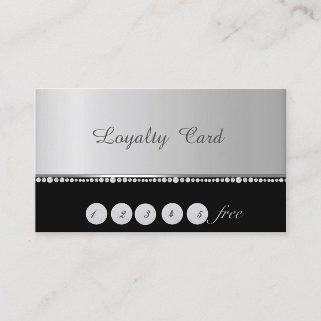 Elegant Stylish Chic,Diamonds,Pearls  Loyalty Card (Front)