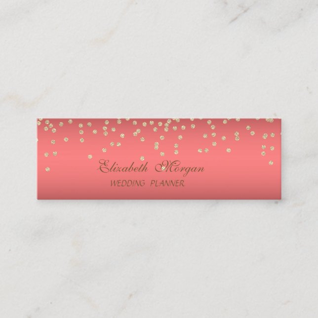 Elegant Stylish Chic  Faux Gold-Diamonds Mini Business Card (Front)