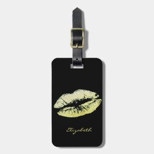 Elegant Stylish Chic - Glittery Lips,Personalised Luggage Tag