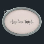 Elegant Stylish Chic Plain Handwriting Script Belt Buckle<br><div class="desc">Looking for a beautiful calligraphy with an aesthetic handwriting? This simple,  eye-catching design is for you. This product immediately impresses those who see it. The fine and tasteful design will immediately reflect the quality of your relationship and family.</div>