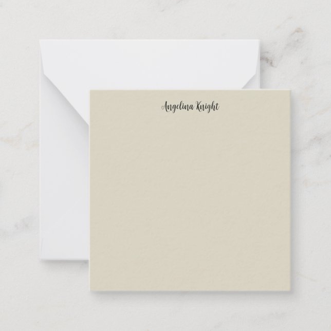 Elegant Stylish Chic Plain Handwriting Script Card (Front)