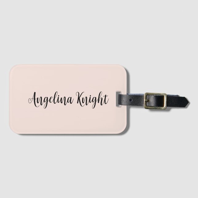 Elegant Stylish Chic Plain Handwriting Script Luggage Tag (Front Horizontal)