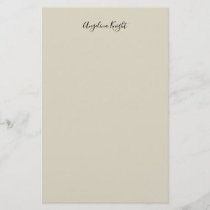 Elegant Stylish Chic Plain Handwriting Script Stationery