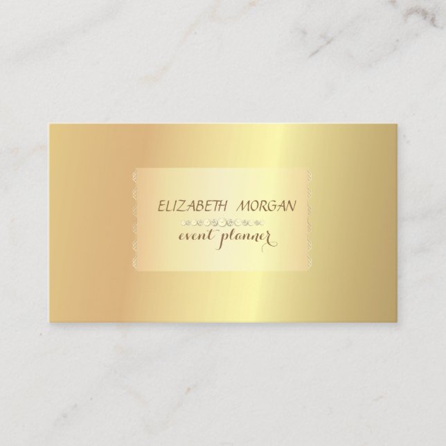 Elegant Stylish,Chic,Professional Gold Business Card (Front)