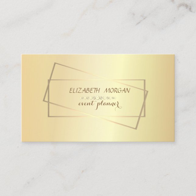 Elegant Stylish,Chic,Professional Gold Frame Business Card (Front)