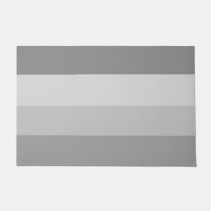 Elegant Stylish Chic Striped Shades of Grey  Doormat