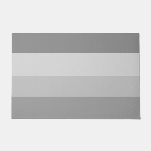 Elegant Stylish Chic Striped Shades of Grey  Doormat (Front)