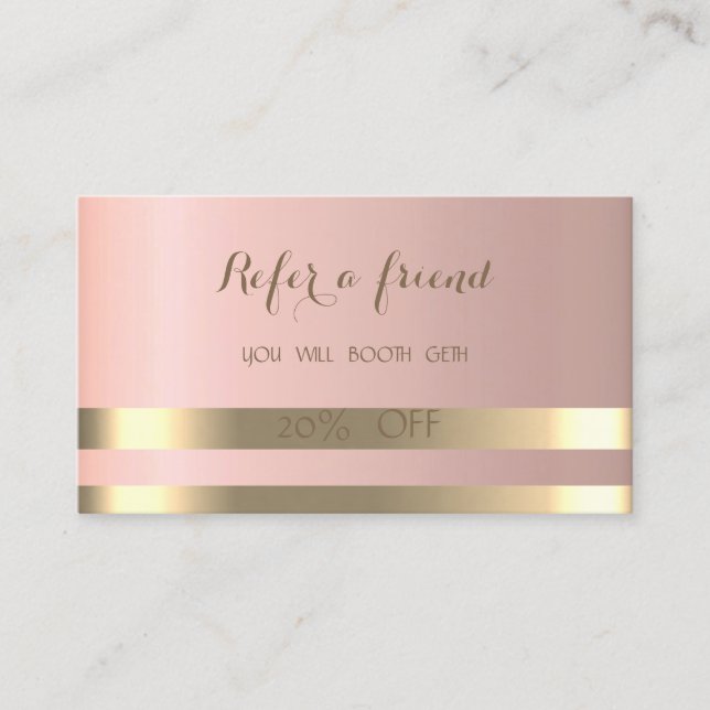 Elegant Stylish Chic ,Stripes  Referral Card (Front)