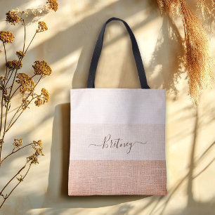 Elegant Stylish Chic Terracotta Stripes Bridesmaid Tote Bag