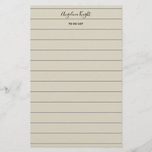 Elegant Stylish Chic Todo List Handwriting Script Stationery