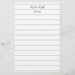 Elegant Stylish Chic Todo List Handwriting Script Stationery