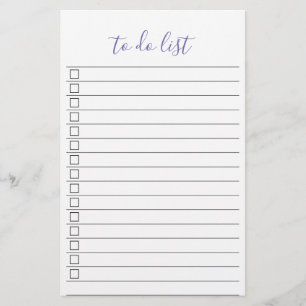 Elegant Stylish Chic Todo List Handwriting Script Stationery