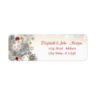 Elegant Stylish Christmas Balls Gold Snowflakes