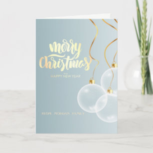 Elegant Stylish Christmas Balls Ornament Holiday Card
