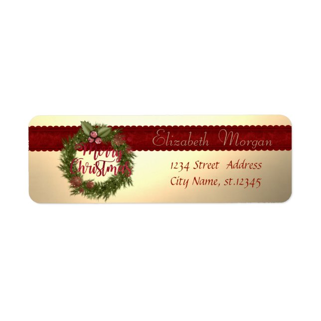 Elegant Stylish Christmas Holliday Wreath (Front)