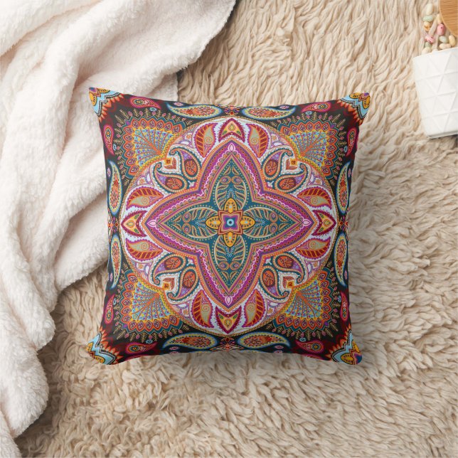 Elegant Stylish Classic Purple Paisley Pattern Cushion (Blanket)