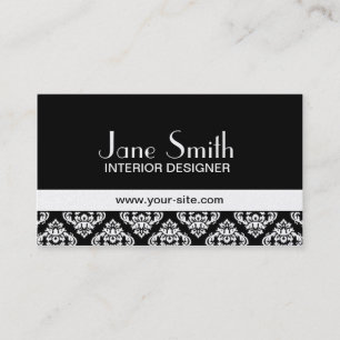 Elegant Stylish Classy Damask Floral Professional Business Card