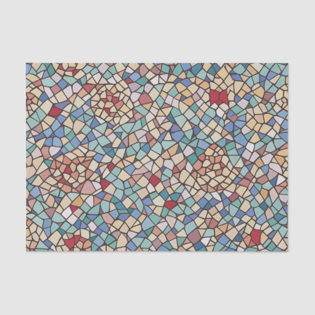 Elegant Stylish Colourful Mosaic Pattern Tissue Paper (Front)